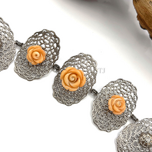 Load image into Gallery viewer, Angel skin coral bracelet in sterling silver