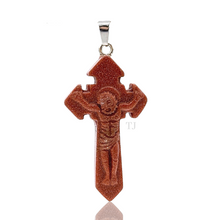 Загрузить изображение в средство просмотра галереи, Gold Sandstone Cross Pendant