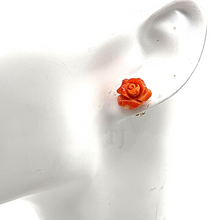 Load image into Gallery viewer, Salmon color italy coral rose earrings