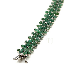 Load image into Gallery viewer, Emerald Bracelet in sterling silver
