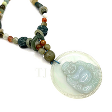 Загрузить изображение в средство просмотра галереи, Smiling Buddha Jadeite Necklace in string