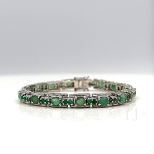 Cargar imagen en el visor de la galería, Emerald bracelet in sterling silver