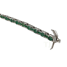 Cargar imagen en el visor de la galería, Emerald bracelet in sterling silver