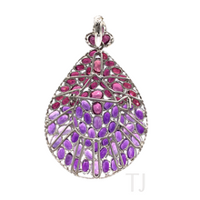 Load image into Gallery viewer, Back view of Rhodolite and Amethyst Pendant in sterling silver
