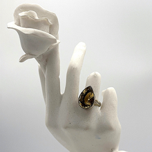 Load image into Gallery viewer, Pear shaped citrine ring in sterling silver