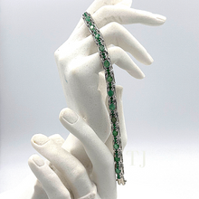 Cargar imagen en el visor de la galería, Emerald bracelet in sterling silver