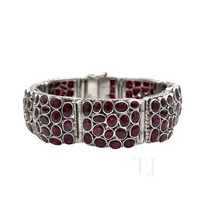 Load image into Gallery viewer, Squared shaped burmese ruby bracelets in sterling silver