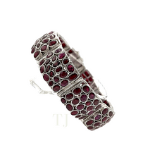 Load image into Gallery viewer, Squared shaped burmese ruby bracelets in sterling silver