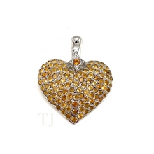 Load image into Gallery viewer, Citrine heart shaped pendant in sterling silver