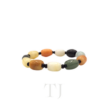 Cargar imagen en el visor de la galería, Multi-colored Jade Tube Bracelet