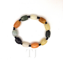Cargar imagen en el visor de la galería, Multi-colored Jade Tube Bracelet