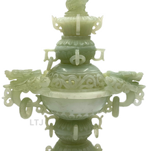 将图片加载到图库查看器,Hetian Jade Incense burner (Ming Dynasty)
