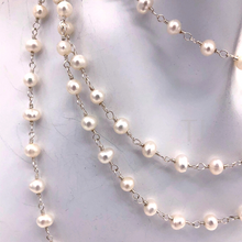 Load image into Gallery viewer, Pearl Extra long Necklace in sterling silver