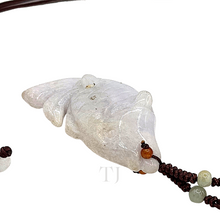 Загрузить изображение в средство просмотра галереи, Burmese Jade Figure Pendant with red silk string with small jade beads