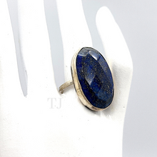 Load image into Gallery viewer, Lapis Lazuli oval shaped sterling silver