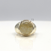 Load image into Gallery viewer, Rutilated Quartz Cabochon Ring in sterling silver