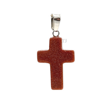 将图片加载到图库查看器,Gold Sandstone cross pendant