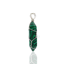 Load image into Gallery viewer, Natural gemstones wire-wrapped point pendant