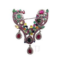 Load image into Gallery viewer, Multi-gems pendant and brooch