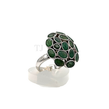 Load image into Gallery viewer, Emerald Ring in sterling silver