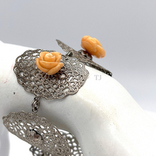 Load image into Gallery viewer, Angel skin coral bracelet in sterling silver
