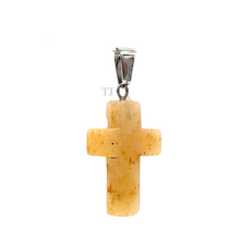 将图片加载到图库查看器,Yellow Jade cross pendant