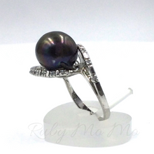 Cargar imagen en el visor de la galería, pearl spiral setting ring in sterling silver
