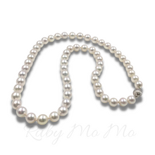 Cargar imagen en el visor de la galería, Akoya White Pearl Necklace with 14k White Gold clasp