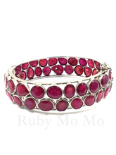 Загрузить изображение в средство просмотра галереи, Ruby bangle bracelet in sterling silver