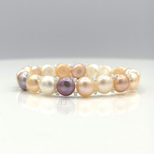 Load image into Gallery viewer, Mixed pearl flat stretchy bracelet