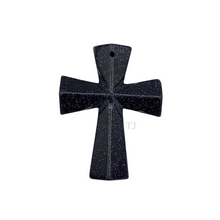 将图片加载到图库查看器,Blue Gold Sandstone cross pendant