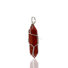 Load image into Gallery viewer, Natural gemstones wire-wrapped point pendant
