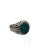 Load image into Gallery viewer, Green Onyx Ring in Sterling Silver