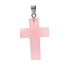 将图片加载到图库查看器,Rose Quartz Cross Pendant