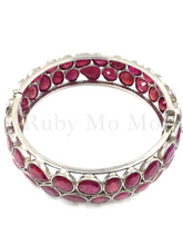 Загрузить изображение в средство просмотра галереи, Ruby bangle bracelet in sterling silver