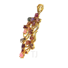 Загрузить изображение в средство просмотра галереи, Tourmaline Pendant in floral tattoo style