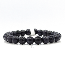 Cargar imagen en el visor de la galería, Blue Gold Sandstone 8 mm bead bracelet with elastic string
