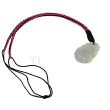 Загрузить изображение в средство просмотра галереи, Burmese Jade Figure Pendant with red silk string with small jade beads