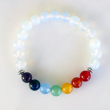 Load image into Gallery viewer, Seven Chakras Bracelet Combined With Opal Lite
