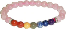 Загрузить изображение в средство просмотра галереи, Seven Chakras Bracelet Combined With Rose Quartz