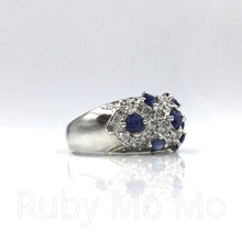 Cargar imagen en el visor de la galería, Sapphire ring in sterling silver