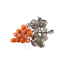 Load image into Gallery viewer, Salmon rose bundle brooch in sterling silver