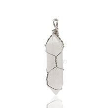 Load image into Gallery viewer, Natural gemstones wire-wrapped point pendant