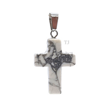 将图片加载到图库查看器,Howlite cross pendant
