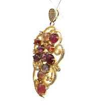 Load image into Gallery viewer, Multicolored Tourmaline Pendant in gold dipped sterling silver