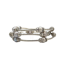 Load image into Gallery viewer, Natural Fresh Water Pearl swirl wired bracelet