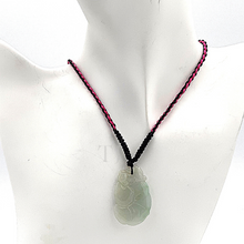 Загрузить изображение в средство просмотра галереи, Burmese Jade Figure Pendant with red silk string with small jade beads