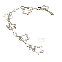 Load image into Gallery viewer, Sterling silver bracelet with star charms