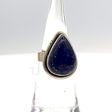 Load image into Gallery viewer, Tear drop lapis lazuli ring in sterling silver