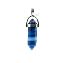 将图片加载到图库查看器,Blue agate point pendant